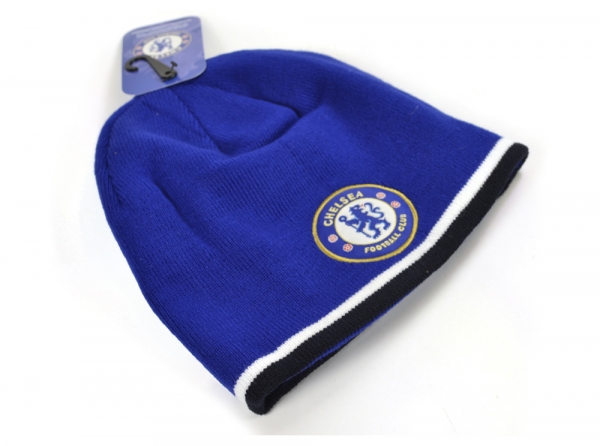 Chelsea FC Unisex Official Knitted Winter Soccer/Football Crest Hat (One  Size) (Blue)