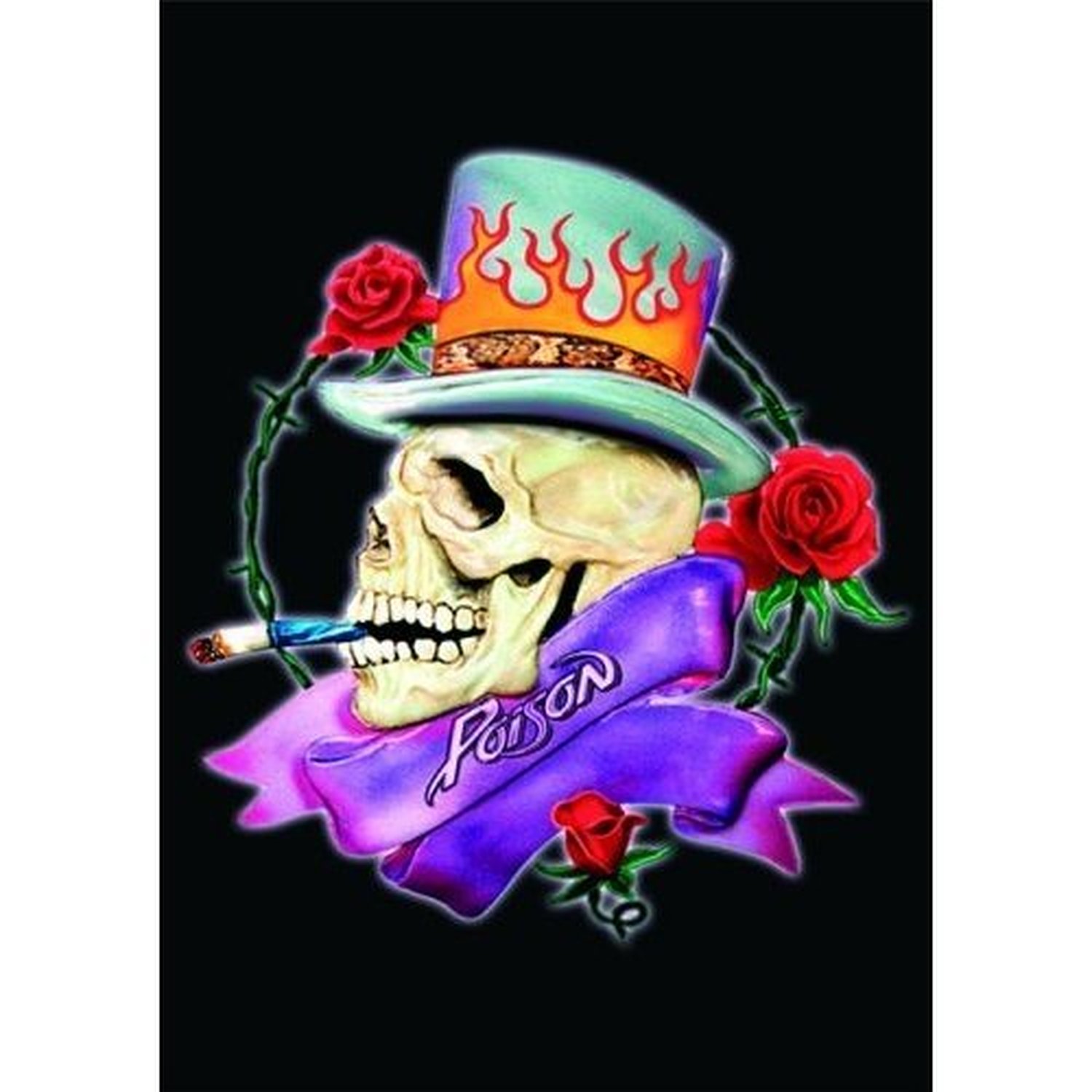 Poison Smoking Skull Band Logo Postcard Picture Album Cover Image