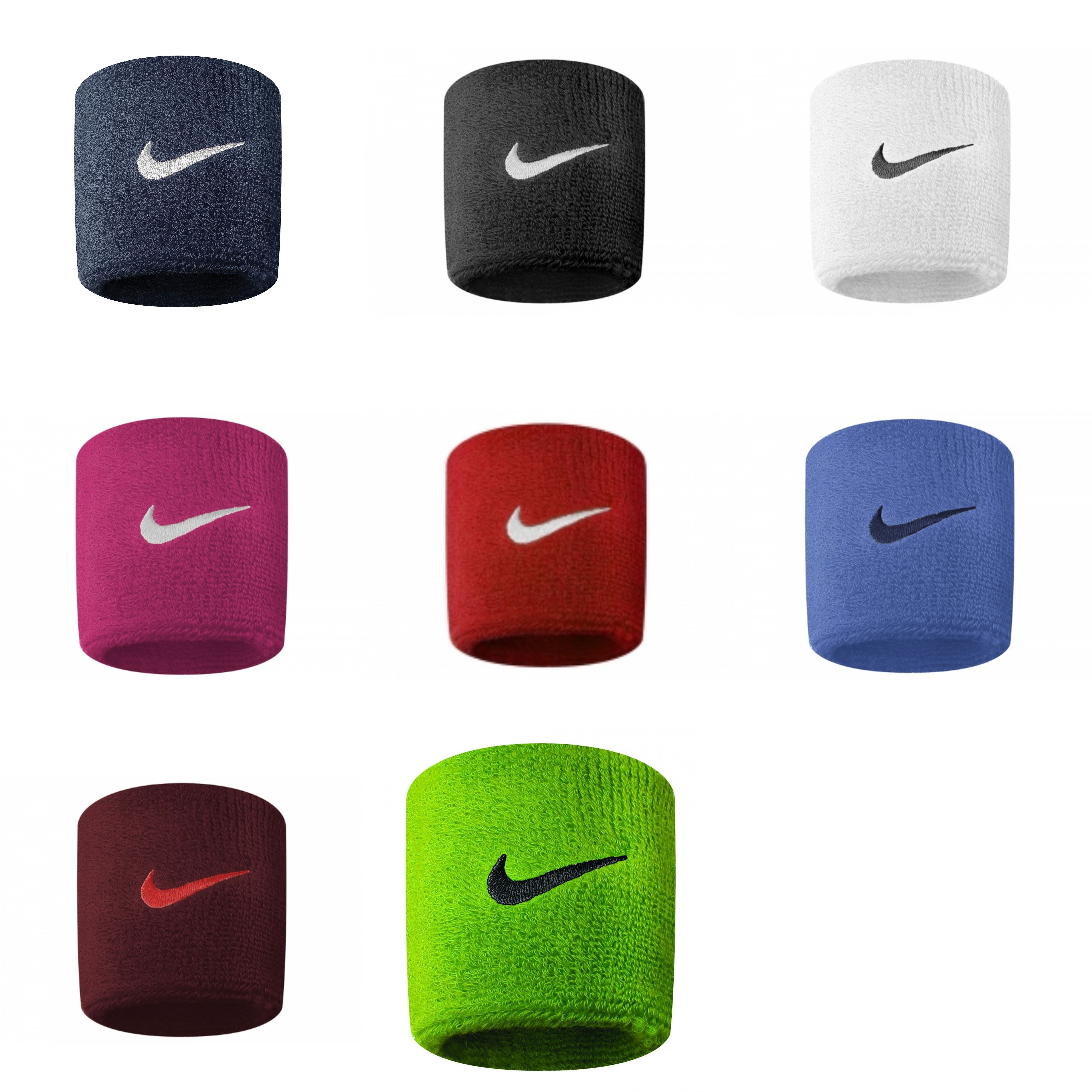 Nike Swoosh Sports Sweat Stretch Wristbands Set Of 2 Tennis Football ...