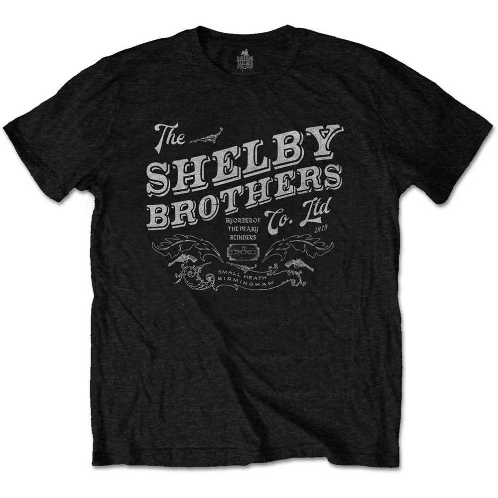 Peaky Blinders Official The Shelby Brothers Herren Schwarzes T Shirt Kurzarm Ebay