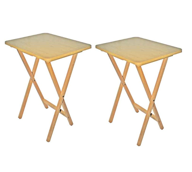 Pair Of Folding Wooden Tv Table Fold Up Desk Small Side Travel Laptop Coffee Tea 5055481761389 Ebay